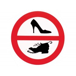 Schuhe Verboten, Aufkleber