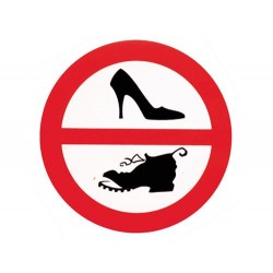 Schuhe Verboten, Schild