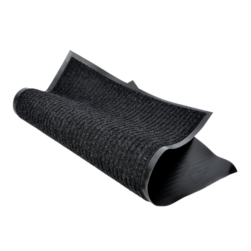 Türmatte – Faser & Gummi, Waschbar (60 x 90 cm) – Schwarz