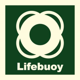 Rettungsboje-Aufkleber IMO „LIFEBUOY“ – nachtleuchtend
